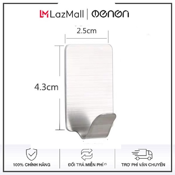 Móc dán tường INOX 304 treo đồ đa năng, Móc dính tường gạch men keo 3M treo quần áo chìa khóa đồ dùng gia đình - OENON