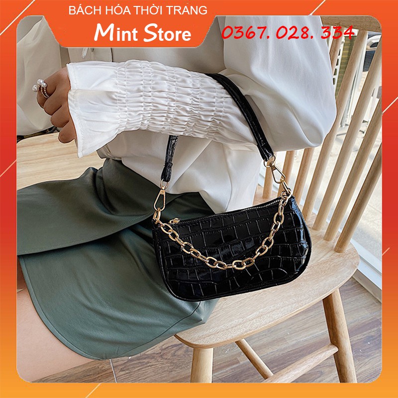 Túi kẹp nách nữ venus, túi đeo vai nữ vân rắn hot trend pk25
