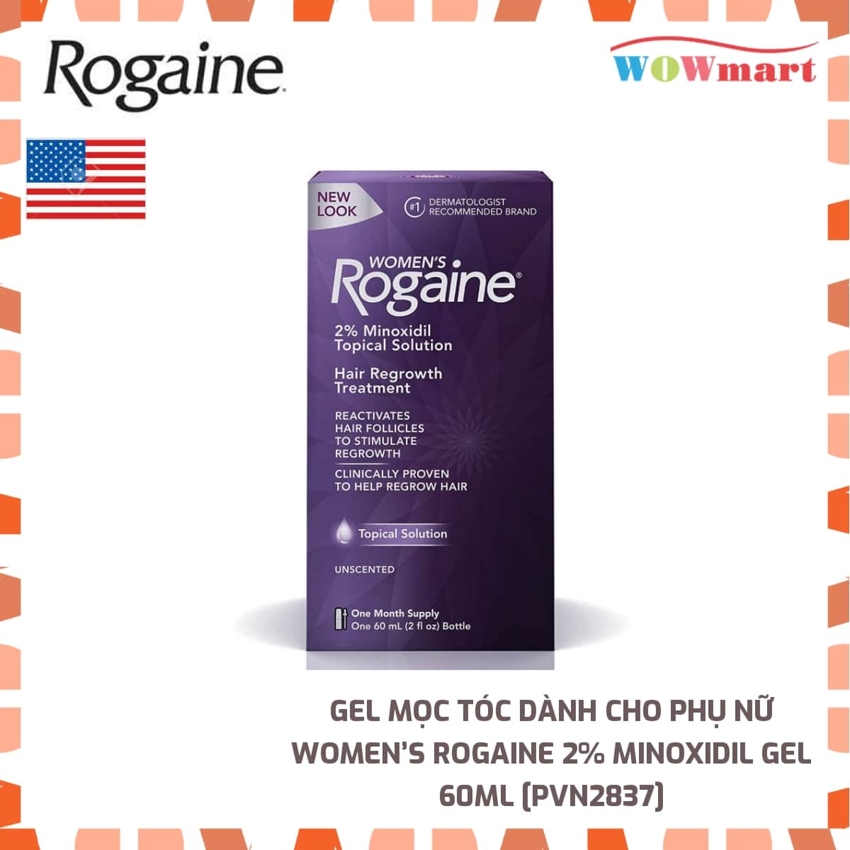Gel mọc tóc dành cho phụ nữ Women’s Rogaine 2% Minoxidil Gel 60ml - MỸ