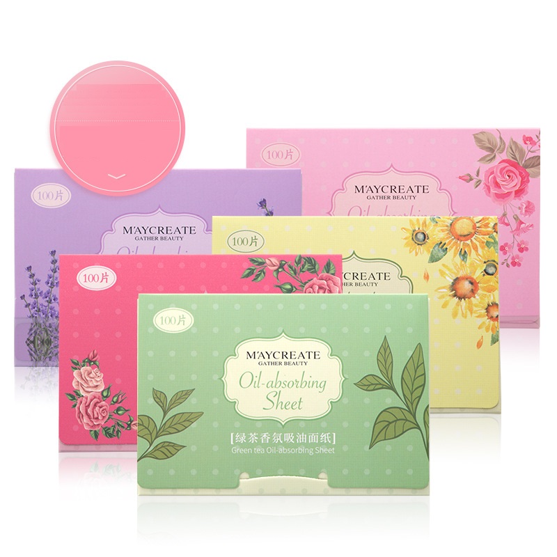 SET 100 TỜ GIẤY THẤM HÚT DẦU HÚT BÃ NHỜN BỤI BẨN TRÊN DA M'C NHIỀU MÀU_Giấy thấm dầu, miếng thấm dầu, miếng hút dầu, thấm dầu da mặt