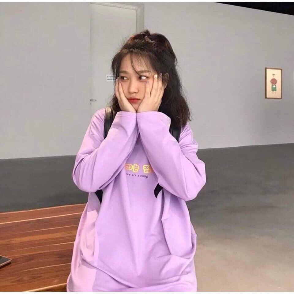 [HCM]Áo Kiểu Nữ Form Rộng Tay Dài Thời Trang Hàn QUốc ( Màu Tím)