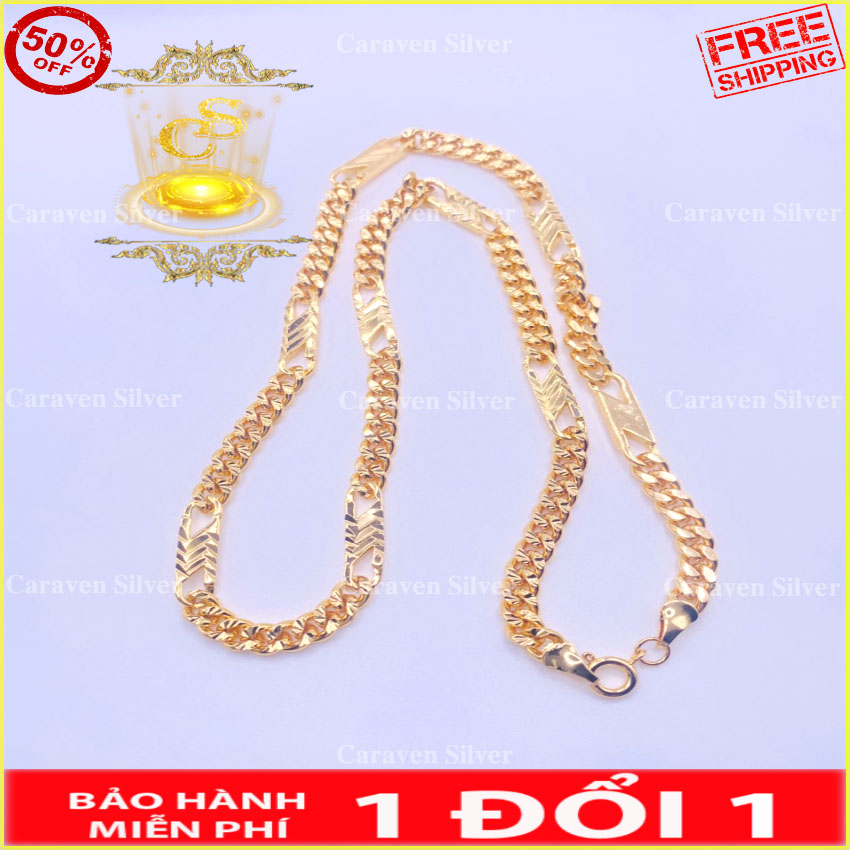 Dây chuyền khoen lật chữ N cắt máy mạ vàng 18k - Kích thước 0.5x50cm, kiểu của các tiệm vàng, công nghệ xi hiện đại - Caraven silver - QC - Dây chuyền mạ vàng, day chuyen ma vang, dây chuyền nam, day chuyen nam, dây chuyền vàng