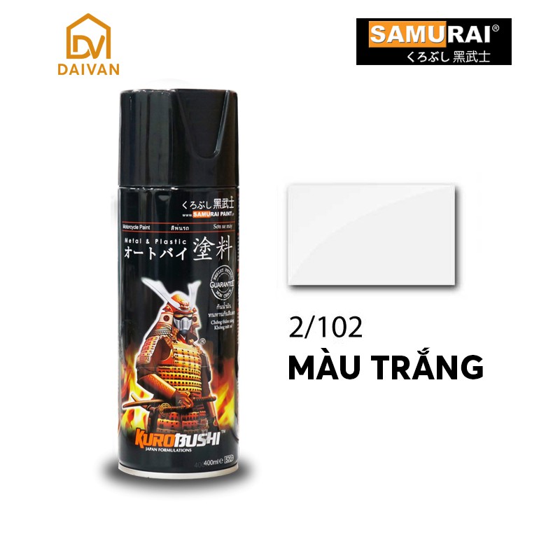 Chai sơn Samurai 102 màu trắng - Màu tiêu chuẩn