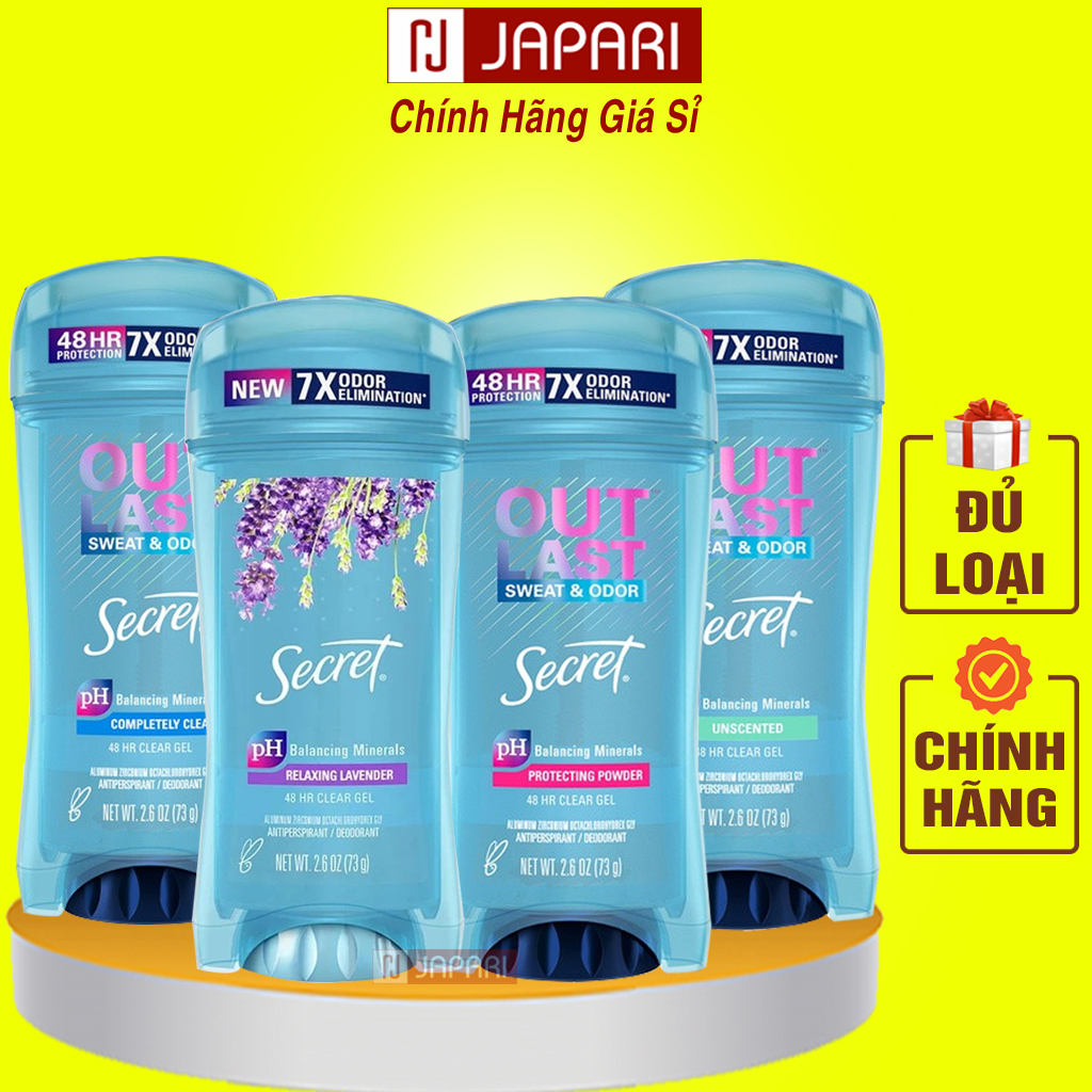 Lăn khử mùi secret out last chính hãng- lăn khử mùi out last nữ ngăn mồ hôi nách - lăng khử mùi nam nữ nhiều hương lăn nách japari