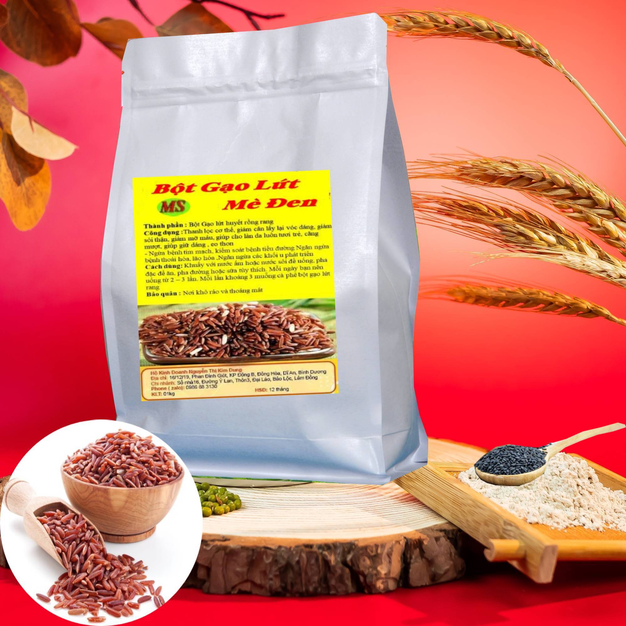 [HCM]BỘT GẠO LỨT HẠT SEN MÈ ĐEN ( 01 kg) - Sản phẩm 100% tự nhiên