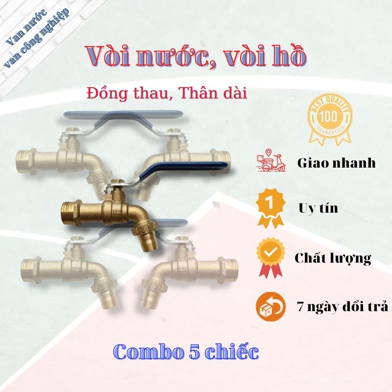 [COMBO 5] vòi nước vòi hồ vòi khóa nước chất đồng thau phi 21, có nhiều tuỳ chọn biến thể
