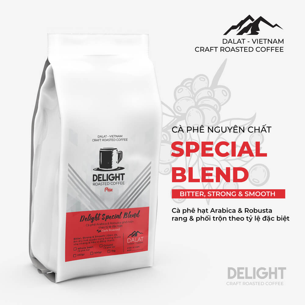 Cà Phê Loại Đặc Biệt - DELIGHT Special Blend Cafe nguyên chất Cầu Đất