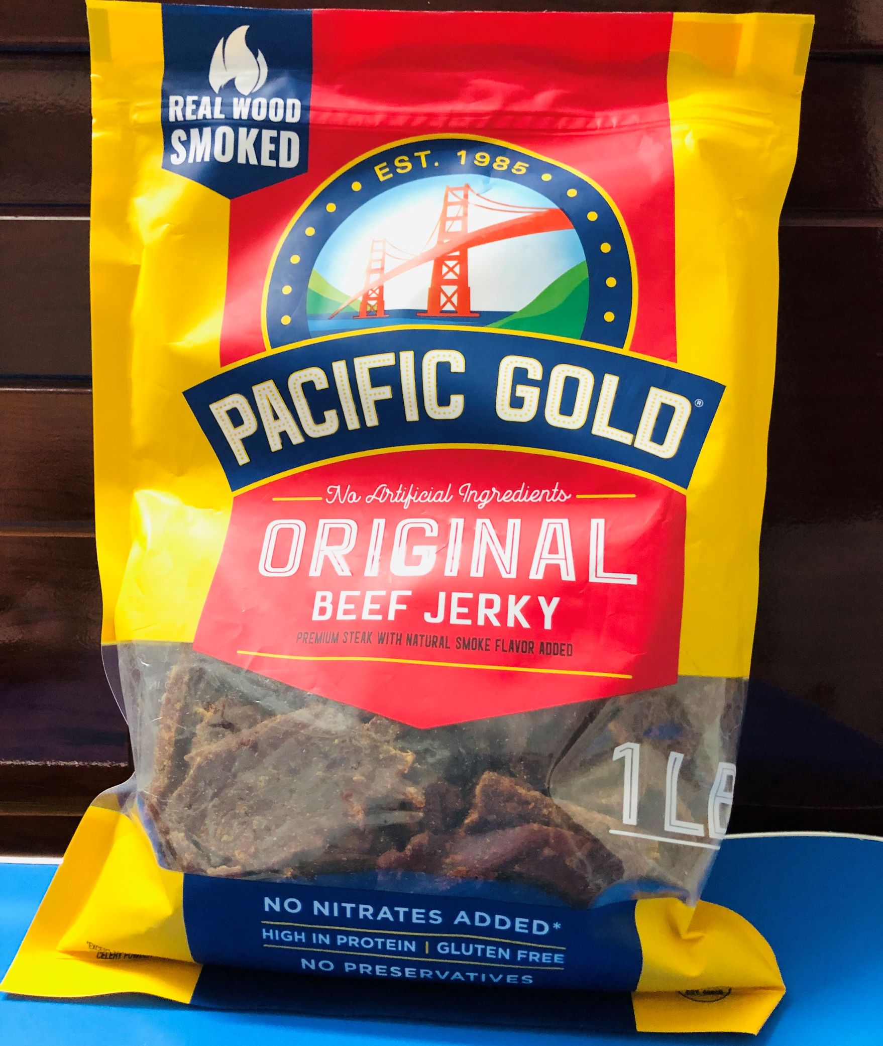 Khô bò xông khói Pacific Gold Original Beef Jerky 454g, hàng nhập trực tiếp từ Mỹ 🇺🇸