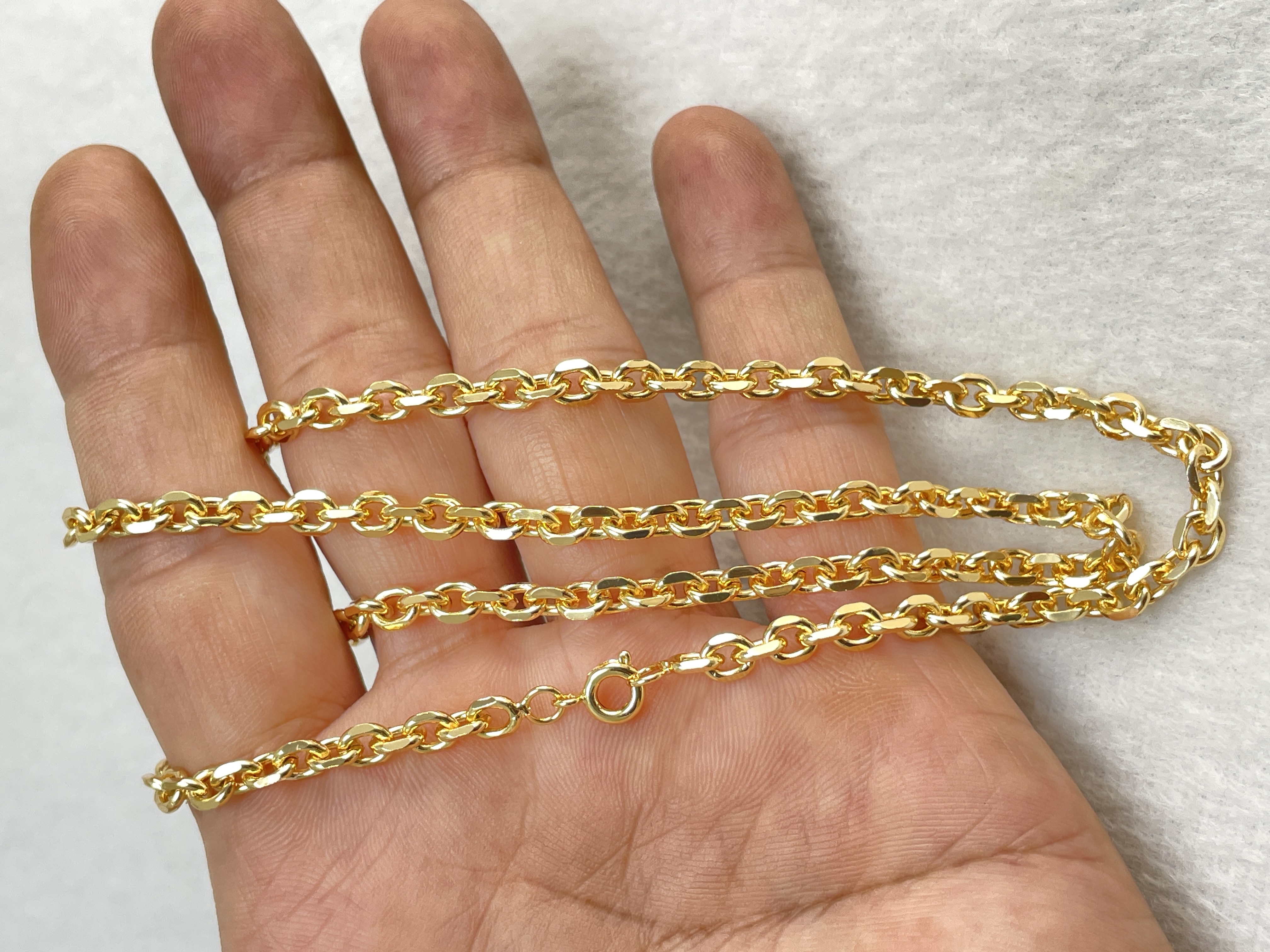 [HCM]DÂY CHUYỀN CHỮ CONG NAM NỮ MẠ VÀNG 18K SÁNG BÓNG LẤP LÁNH - DC244L6