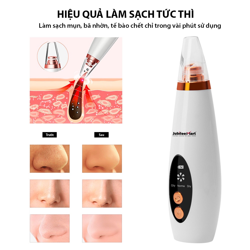 Máy hút mụn đầu đen 5 lực hút - máy sạc pin hút mụn cải thiện làn da - đánh bay mụn