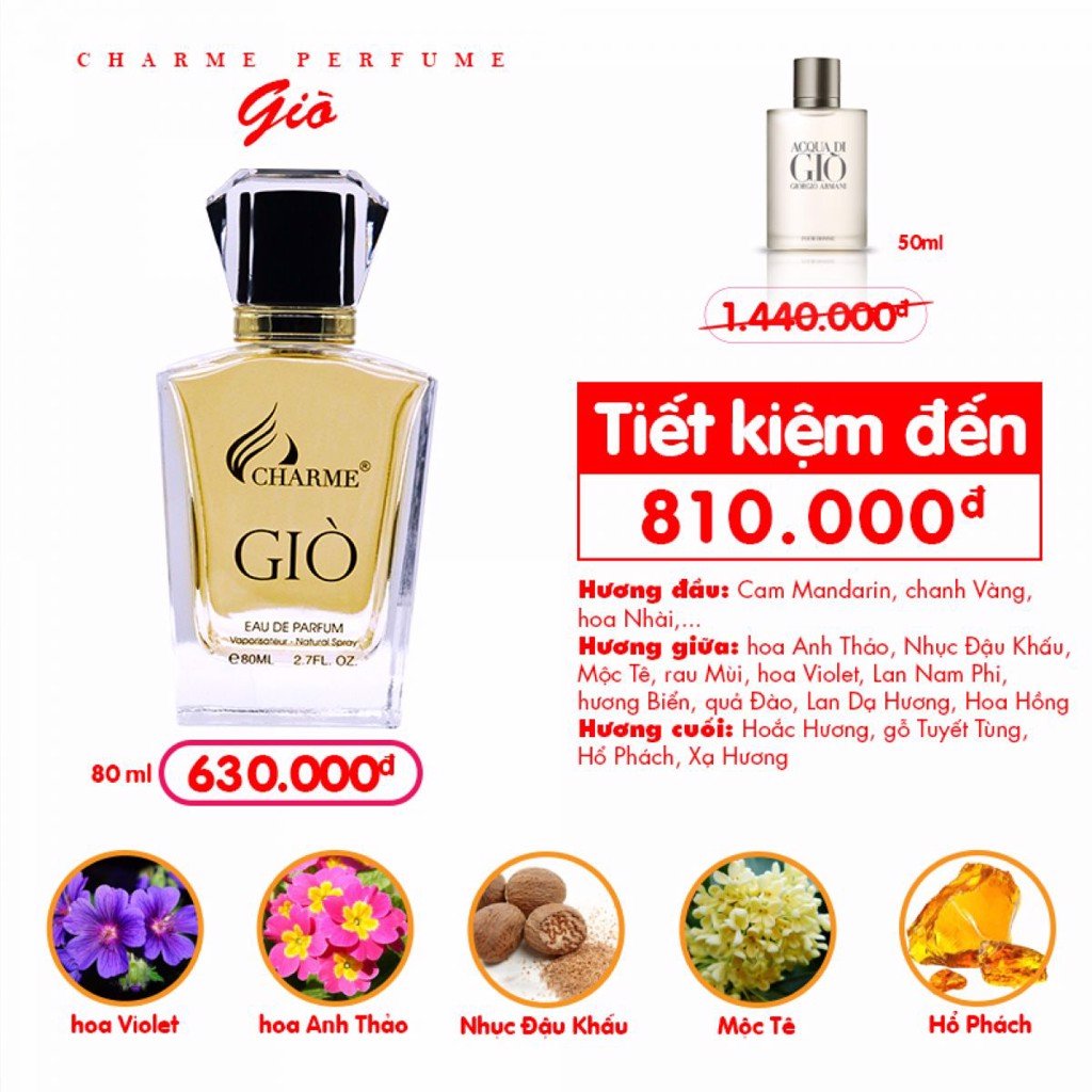 Nước hoa Charme_Giò 80ml