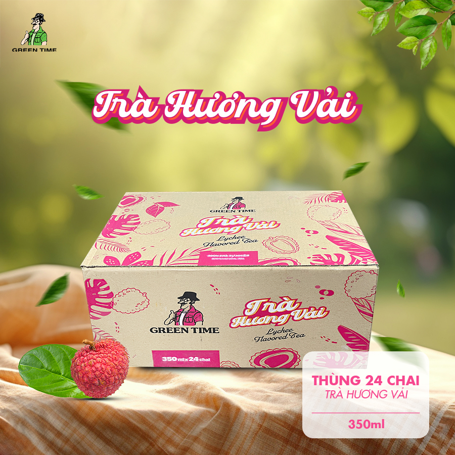 Thùng 24 chai Trà Hương Vải Green Time