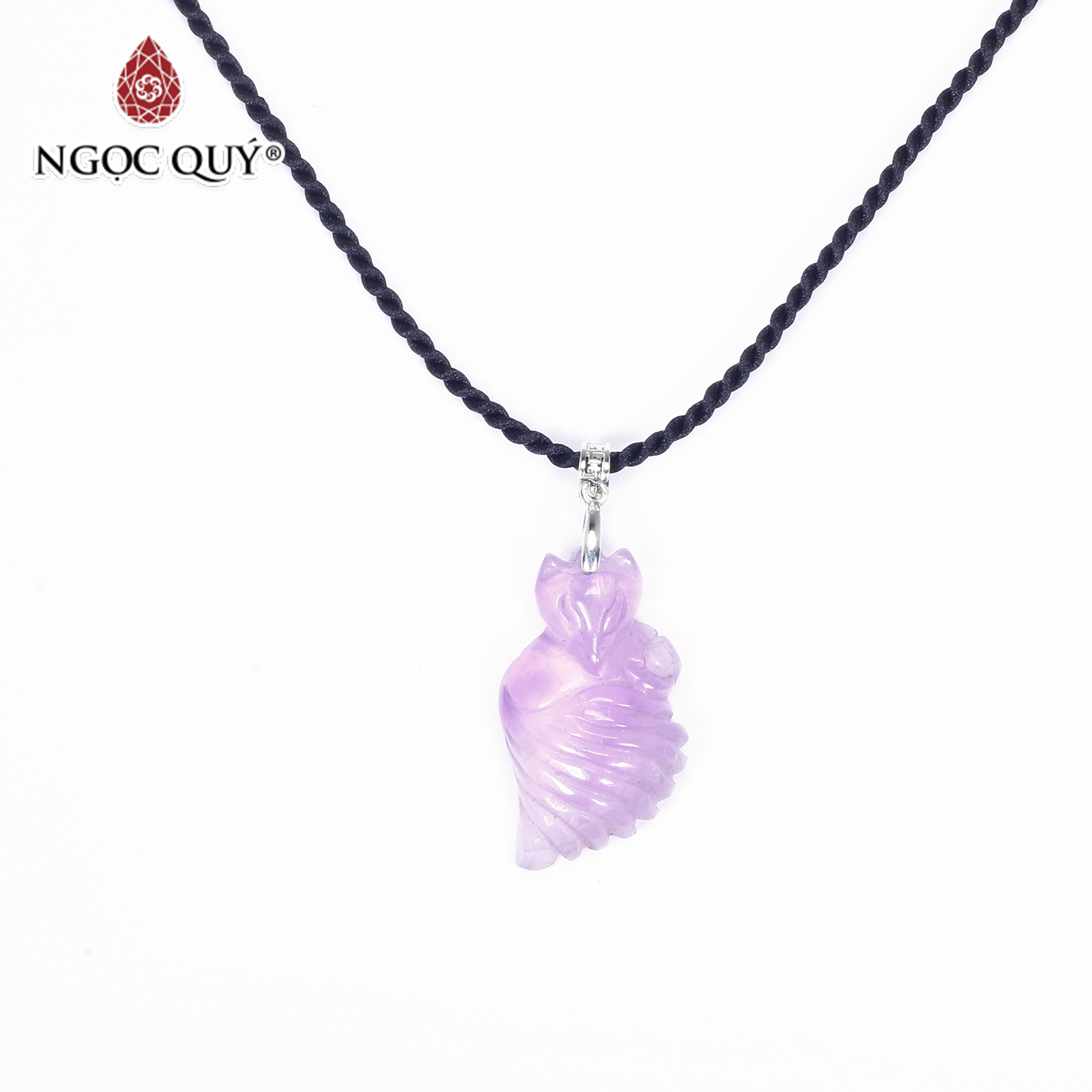 Mặt dây chuyền hồ ly đá thạch anh tím mệnh hỏa. thổ - Ngọc Quý Gemstones