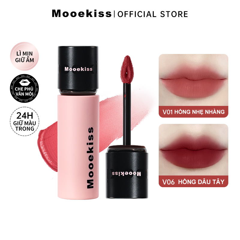 Son Mooekiss Loại Son sáng da nâng Son bóng mỏng nhẹ dưỡng ẩm tint lì không khô môi 3g