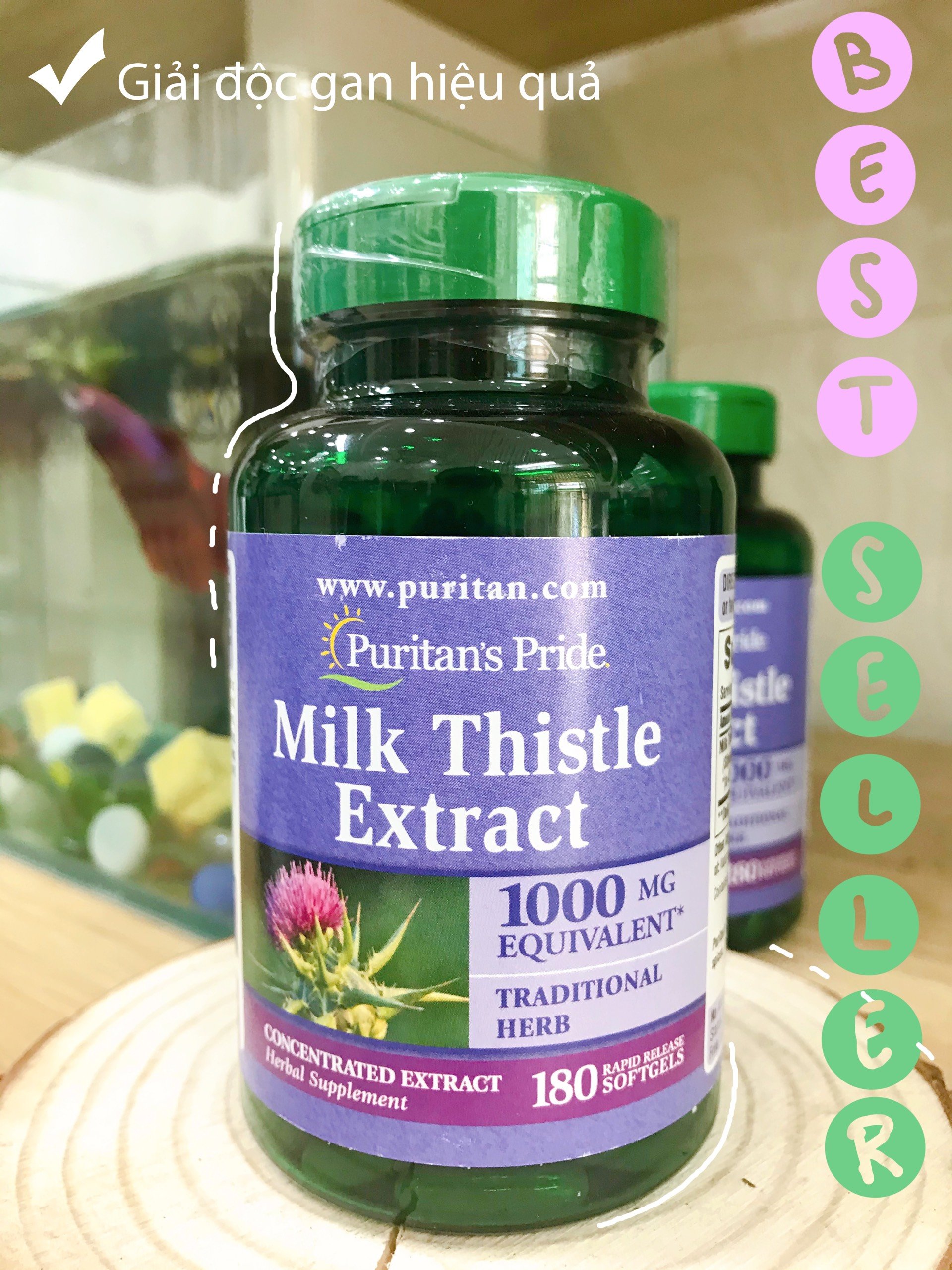[HCM]Thuốc Bổ Gan Milk Thistle Extract 1000mg của Puritans Pride của Mỹ