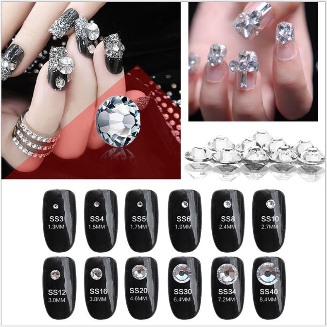 Đá trắng đính móng tay bịch 1440 viên cùng size