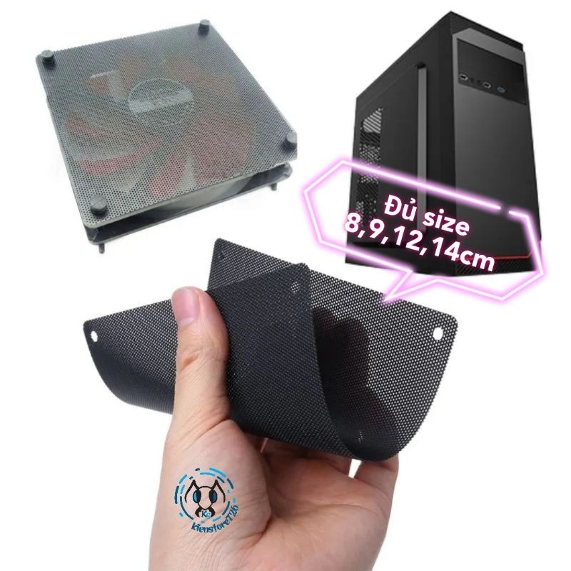 Tấm lưới chắn bụi lọc bụi quạt máy tính fan case 8,9,12,14cm .kienstore726