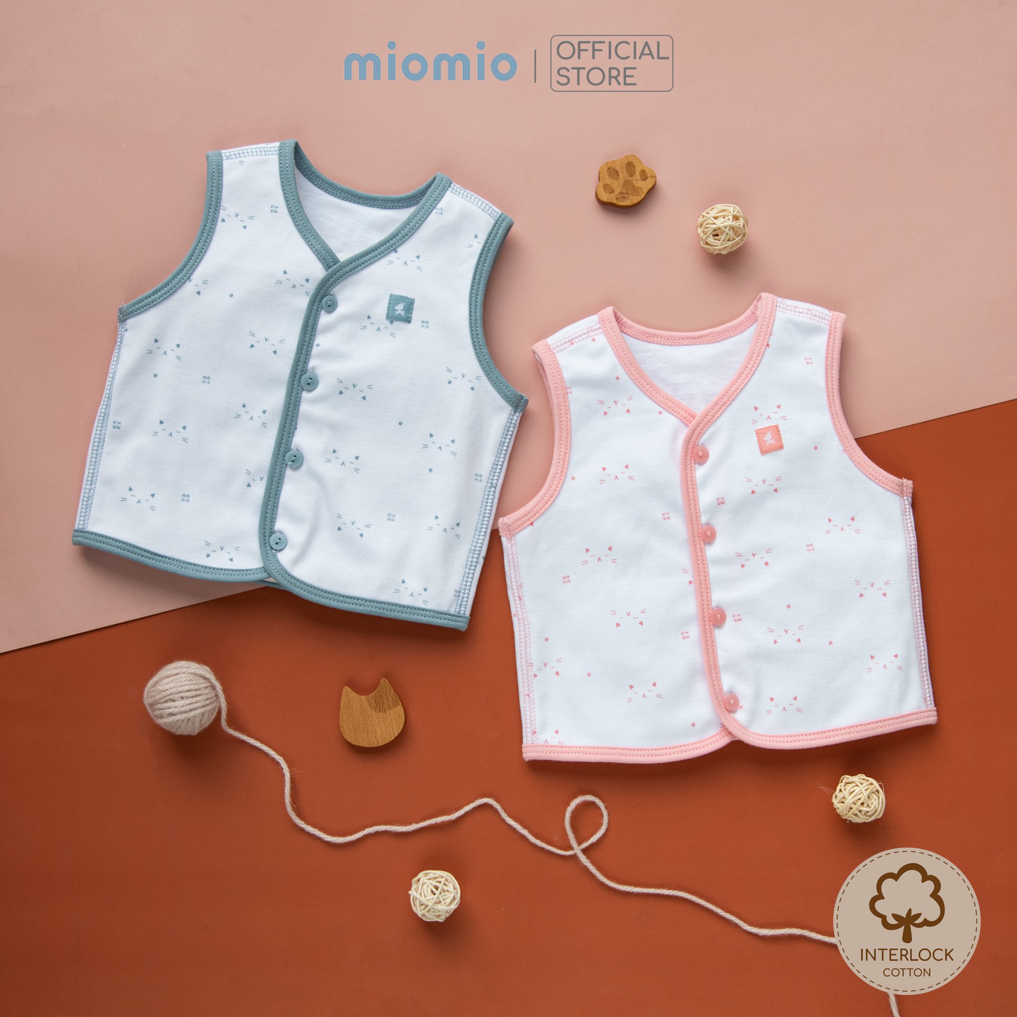 Áo Gile Cho Bé Sơ Sinh 2 lớp MIOMIO [FORM ÔM, MOM MUỐN THOẢI MÁI TRỪ HAO THÊM 1 SIZE], Họa Tiết: Thỏ, Sọc, Mèo Mây (Từ 0 đến 24 tháng), Vải Interlock Cotton