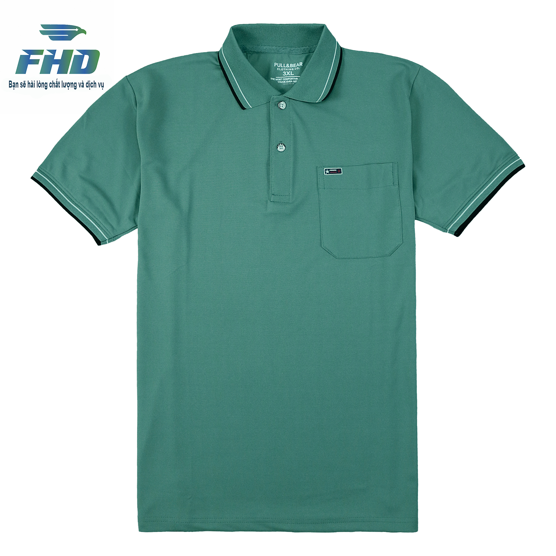 Middle-Aged Men's Short-Sleeved Polo Shirt with Collar and Striped Pockets, Large and Spacious, Available in Sizes for People Weighing 90 kg Fhda015_1 - 4