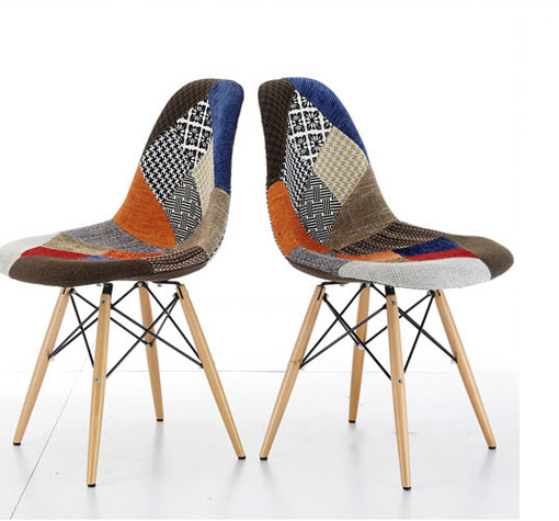 Ghế Eames họa tiết thổ cẩm chân đan gỗ  BC-06, chân đan sắt BC-06M  , Nét cổ điển pha lẫn hiện đại . Hàng nhập khẩu cao cấp