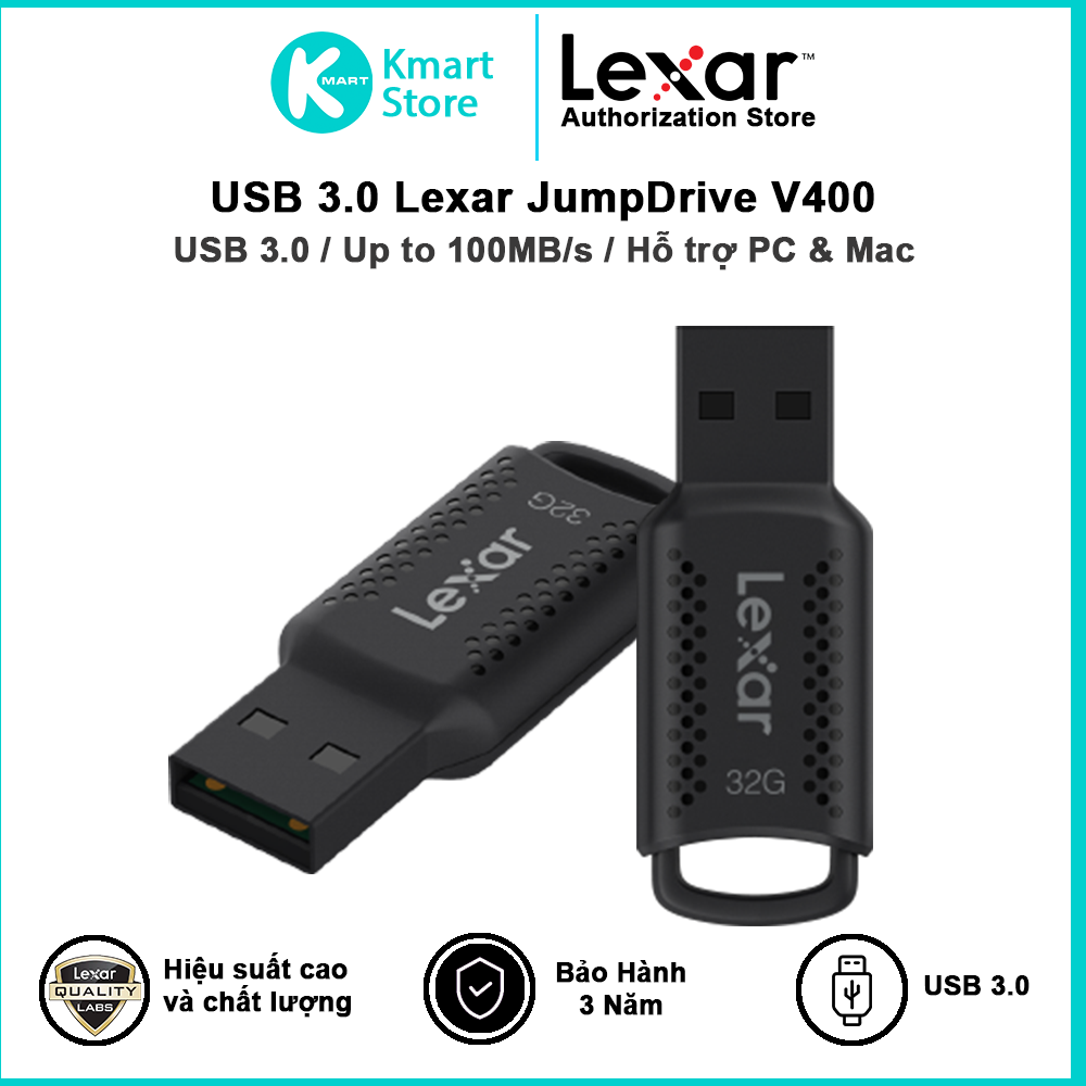 Usb 3.0 lexar jumpdrive v400 flash drive 32gb - hàng chính hãng