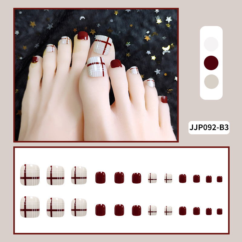 Bộ 24 móng chân giả mẫu t092