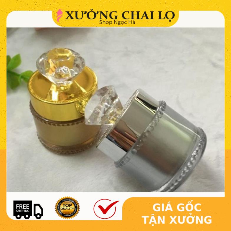 Hũ chiết mỹ phẩm hột xoàn 5g/15g vàng/bạc / Hũ đựng kem cao cấp
