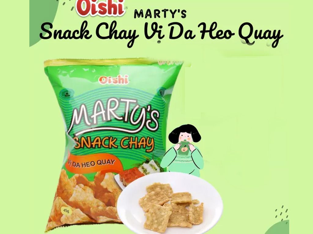 Snack chay vị da heo quay Oishi Marty s