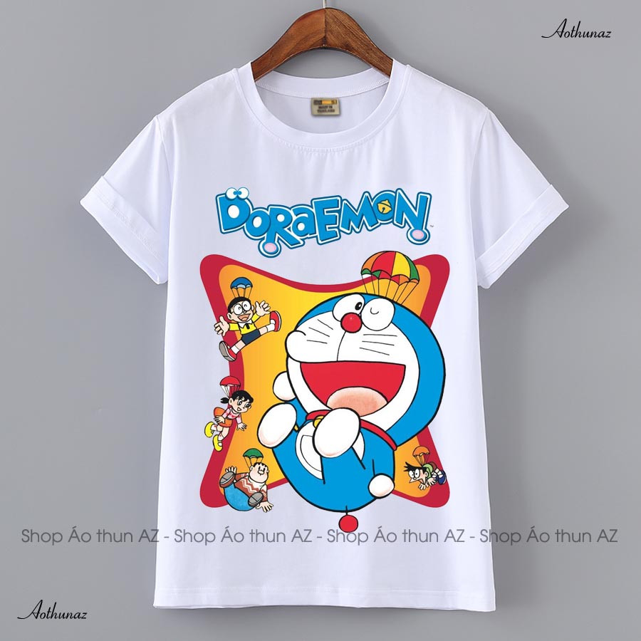 Áo thun in hình Doraemon ( có size trẻ em ) - Cotton Thái Doremon M2423