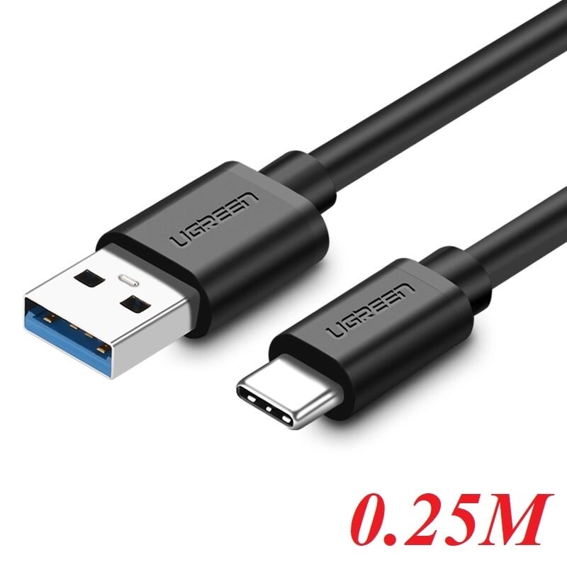 Ugreen 20880 0.25m màu đen dây usb 3.0 sang usb-c us184