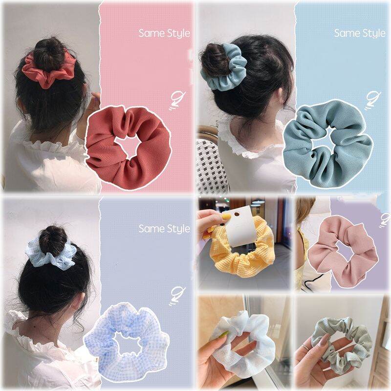 Dây cột tóc, buộc tóc scrunchies đơn giản nhiều màu 3.27