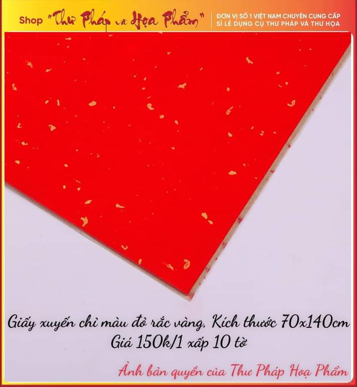 Xấp 10 tờ giấy xuyến chỉ đỏ cỡ lớn 70x140cm thư pháp thư họa