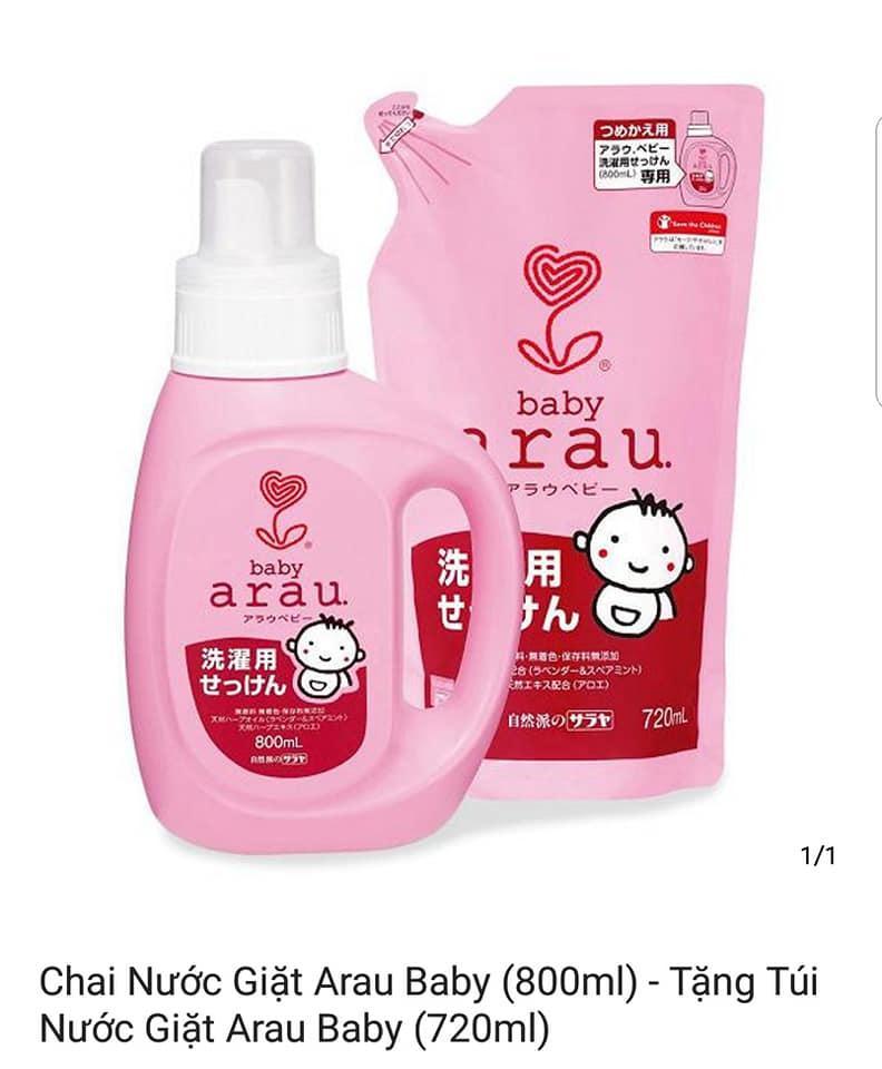 Chai nước giặt arau baby - tặng kèm túi nước giặt arau baby trị giá 180k