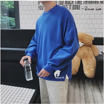 Áo thun nỉ nam nữ tay dài trơn phom rộng kiểu dáng Hàn Quốc siêu hot