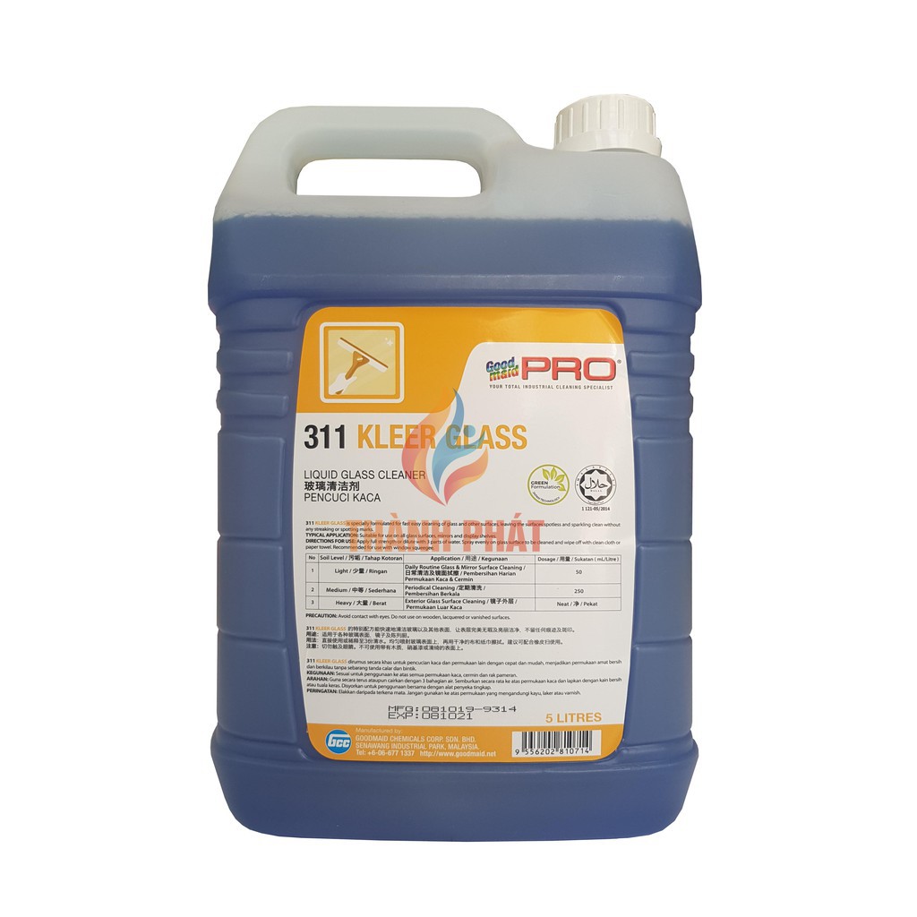 Nước lau kính goodmaid pro gmp 311 kleer glass 5l