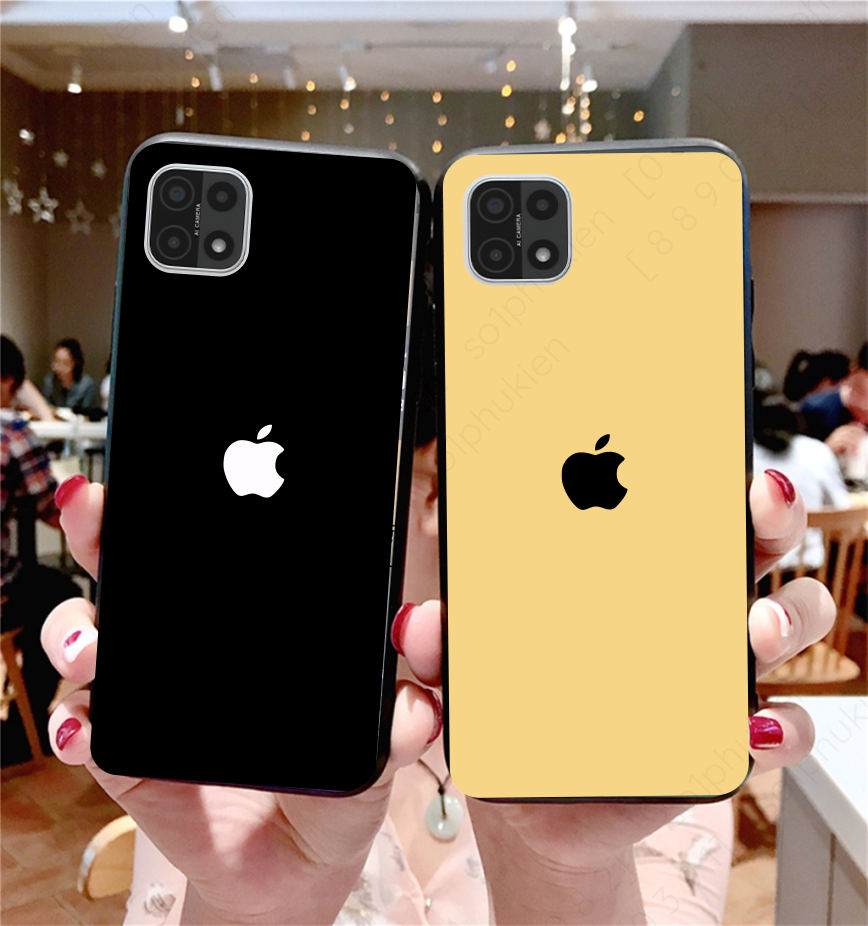 Ốp lưng Oppo A15 / A15S giả iPhone mặt lưng ép kính chống bể