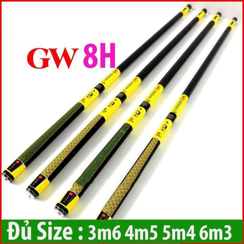 Can cau tay GW 8H ( nhấc tĩnh 3kg) vàng đủ size 3m6 4m5 5m4 6m3 - cần câu tay siêu bạo lực, cần đơn siêu khỏe- cần câu tuân béo