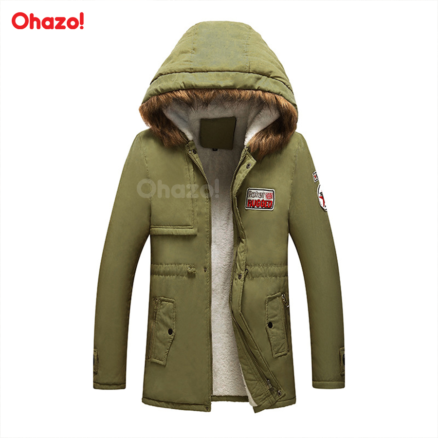 Áo khoác nam có mũ trùm đầu lót lông cừu siêu ấm Ohazo! phong cách Hàn Quốc - Chất liệu siêu bền siêu ấm - Khóa kéo cao cấp - Phù hợp đi học đi làm đi chơi - Phong cách Hàn Quốc trẻ trung lịch lãm - XA01