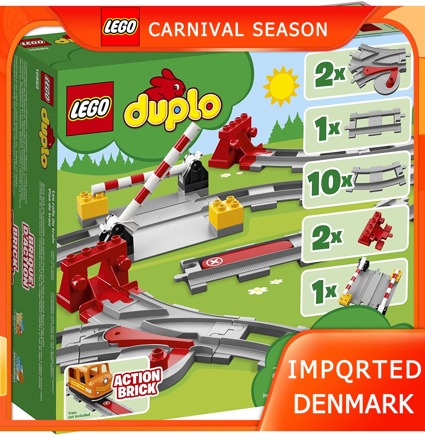 The new lego duplo đường ray xe lửa 10882 khối