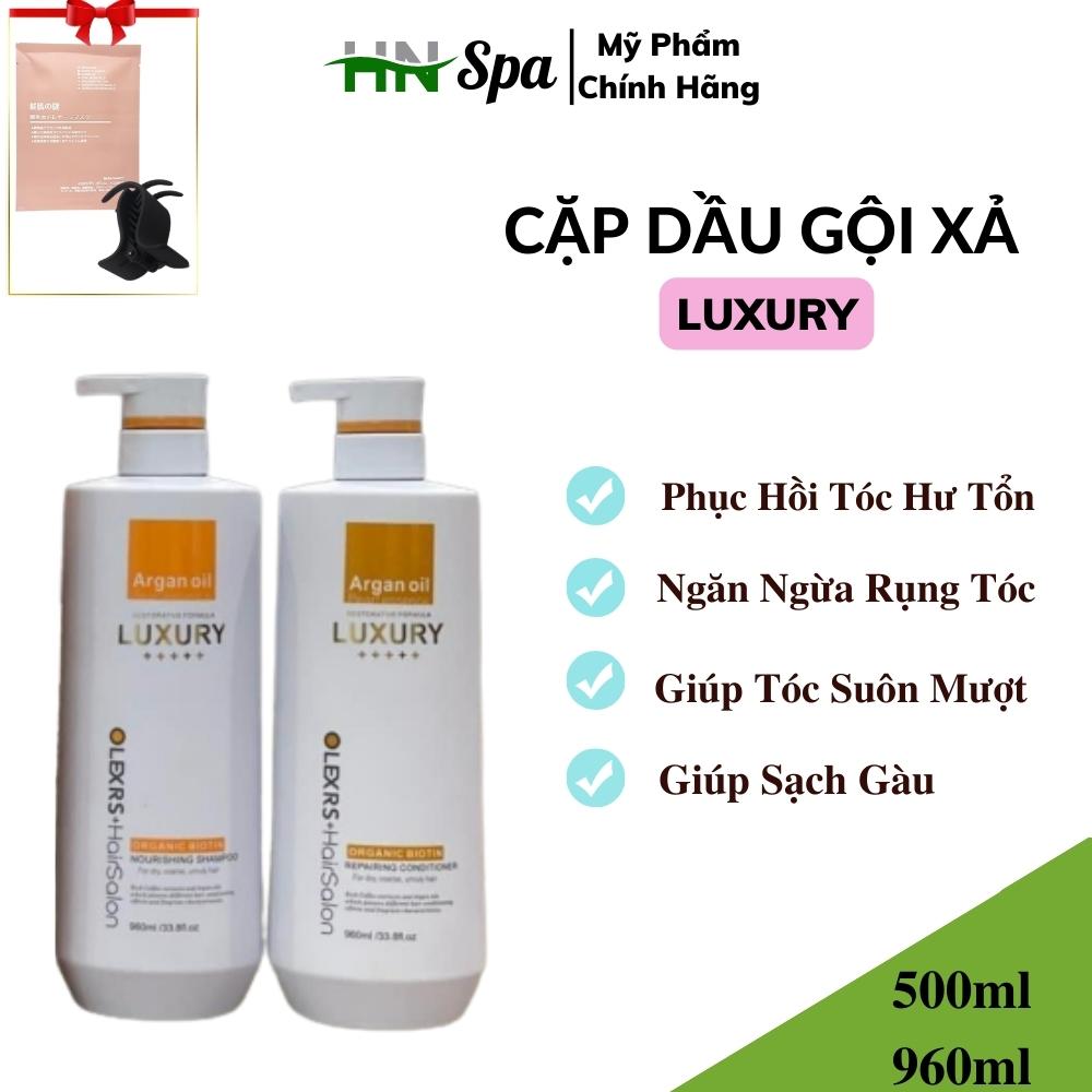 Cặp dầu gội xả Olexrs Luxury dầu gội xả phục hồi tóc hư tổn , chống rụng tóc , 500-960ml HocNganSpa