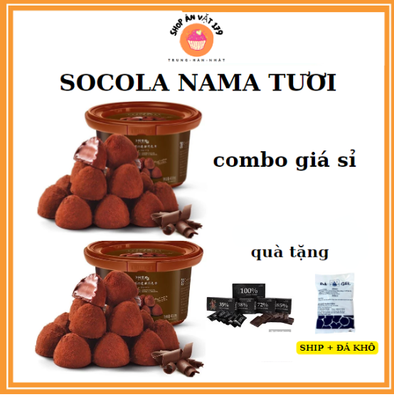 combo socola nama tươi hộp 408g gồm 80 viên ( ship + đá khô )