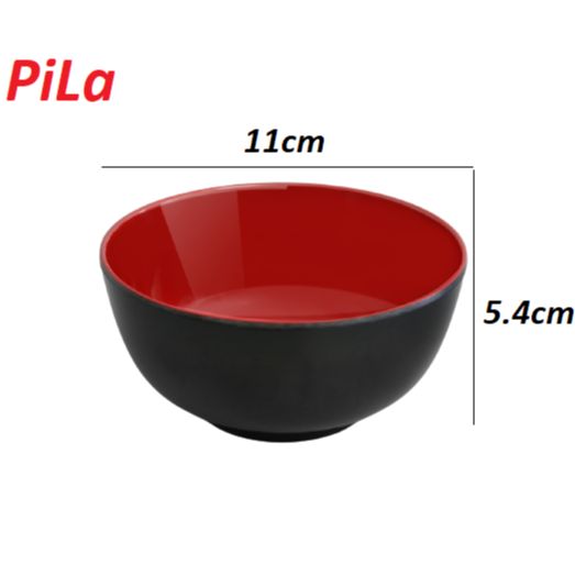 Chén cơm 2 màu đỏ đen melamine dày cao cấp