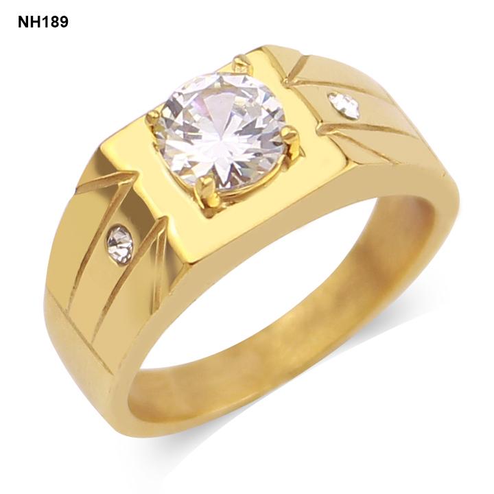 Nhẫn nam đính xoàn sang trọng ver3 NH189 Không đen không gỉ sét