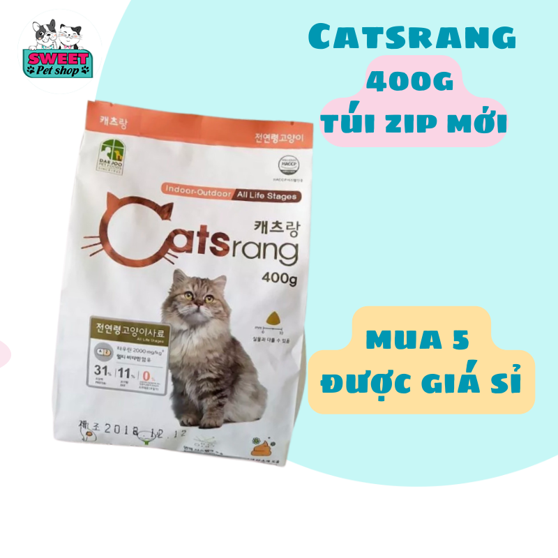 Thức ăn hạt cho mèo mọi lứa tuổi Catsrang 400G