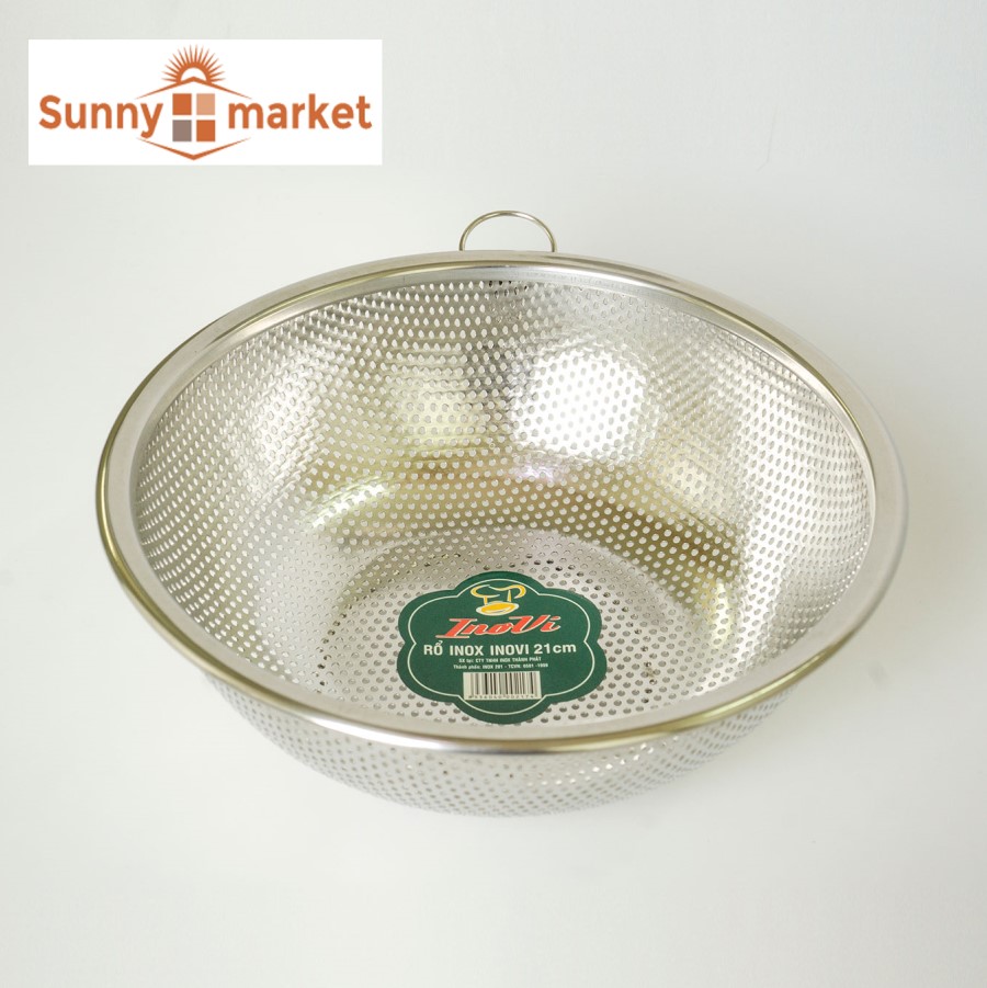 Rổ rá inox cao cấp dày dặn, siêu bền đẹp đường kính 18cm
