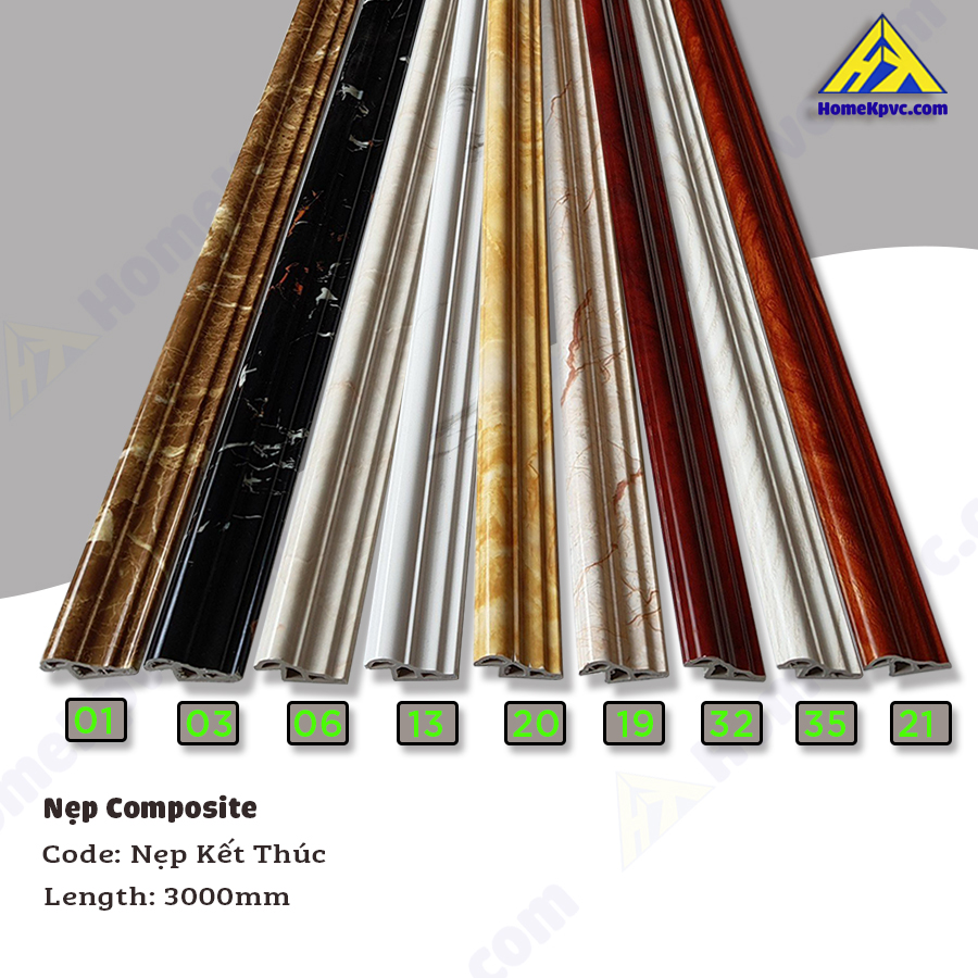 Nẹp nhựa-Nẹp trang trí PVC vân đá, gỗ/Nẹp viền kết thúc vân đá, gỗ
