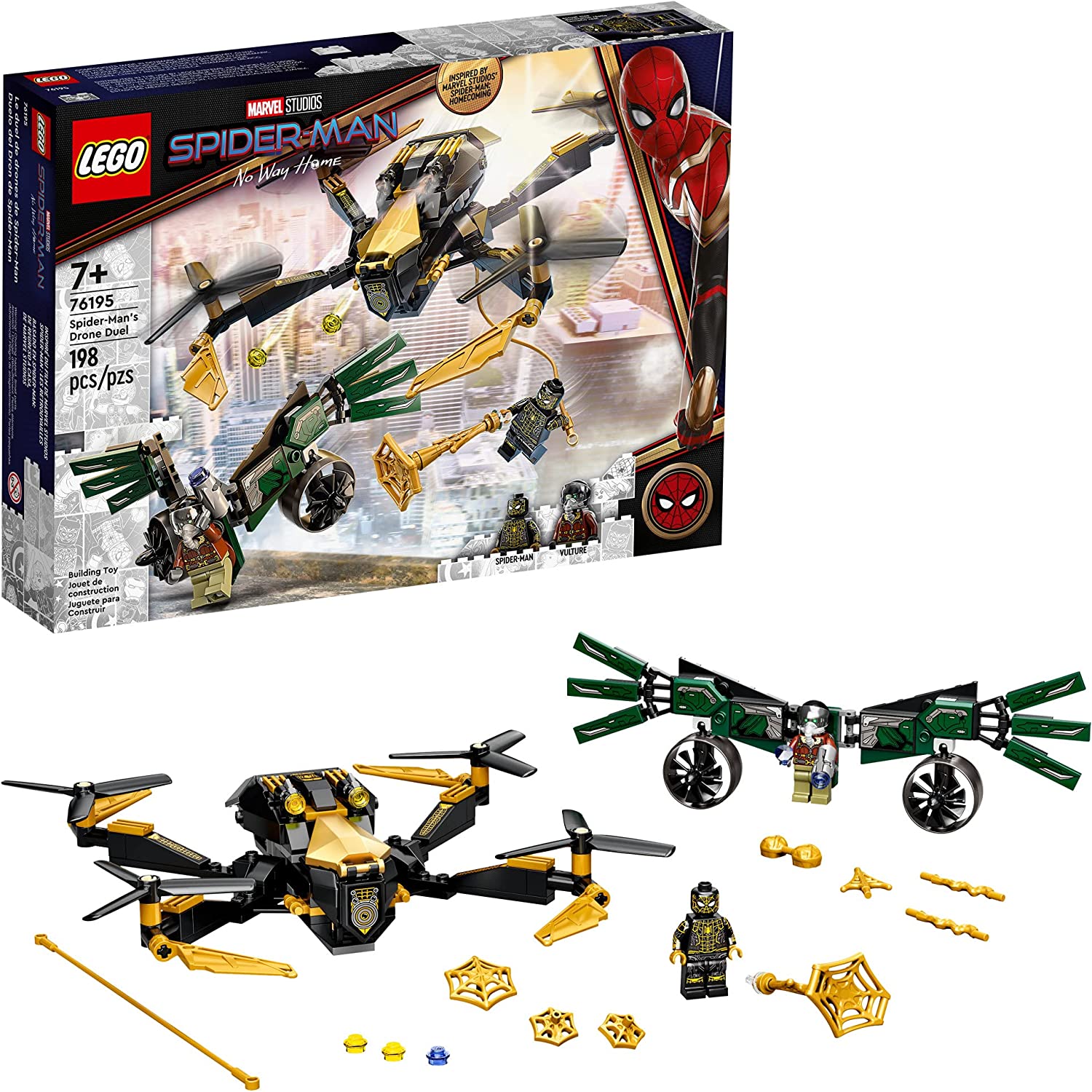 Đồ chơi Lego Trận chiến trên không của Người Nhện LEGO Marvel Spider-Man's  Drone Duel 76195 Building Kit (198 mãnh) 