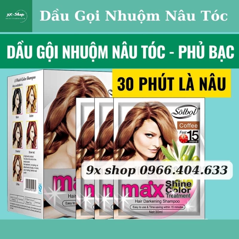 Dầu gội nhuộm nâu tóc hạt dẻ max shine color
