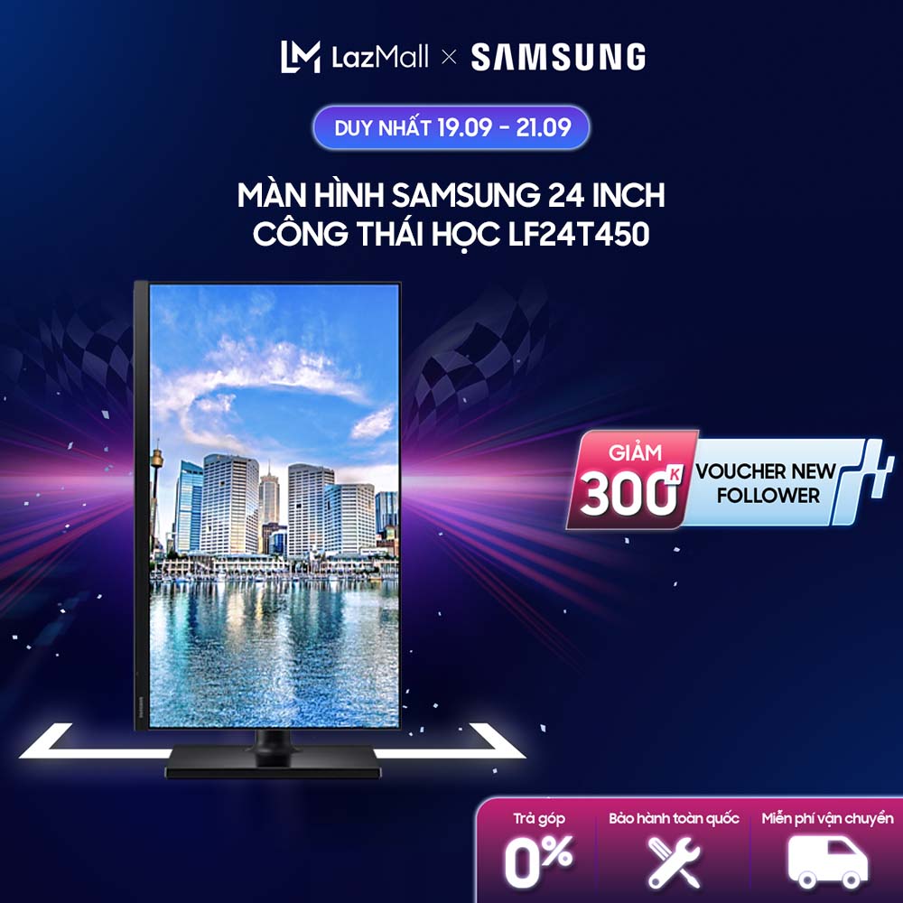 Màn hình Samsung công thái học LF24T450FQEXXV