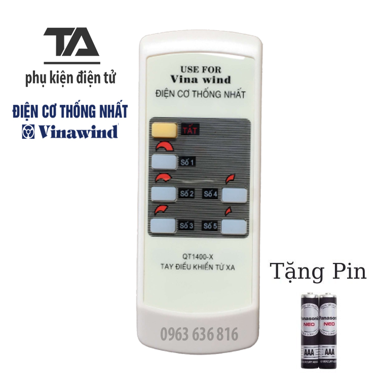Remote điều khiển quạt vinawind ✔ qt1400 - x